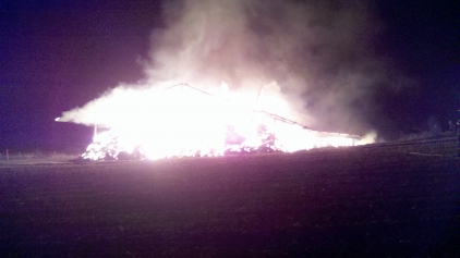 Großbrand Strohlagerhalle