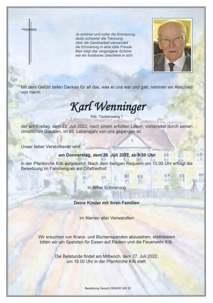 Abschied von EHLM Karl Wenninger